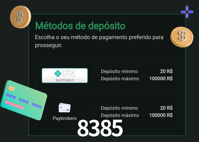 O cassino 8385 oferece uma grande variedade de métodos de pagamento